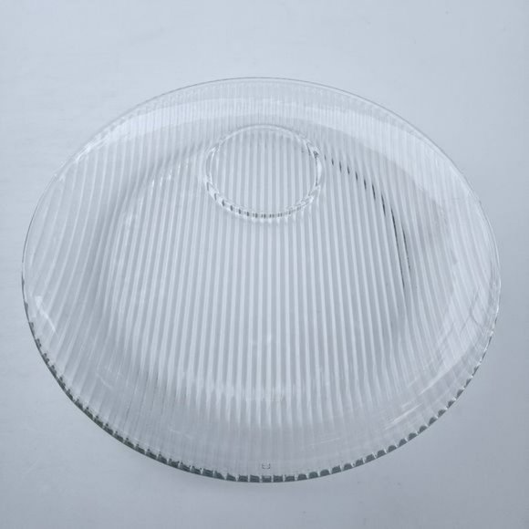 Vintage Anchor Hocking Entertainers Ribbed Glass Relish Chip And Dip Set 2 pcs - Picture 10 of 14